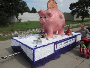 First Community Bank's float for the parade