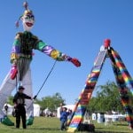 Stretch the Giant Parade Puppet with Bubble Tower at the Phoenix Pride Festival.