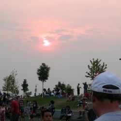 smoke over Independence Day at Commerce City