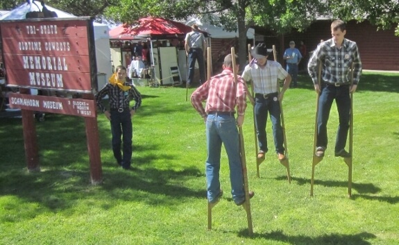 The band takes a break to stretch their legs at the Willow Tree Festival in Gordon, NE
